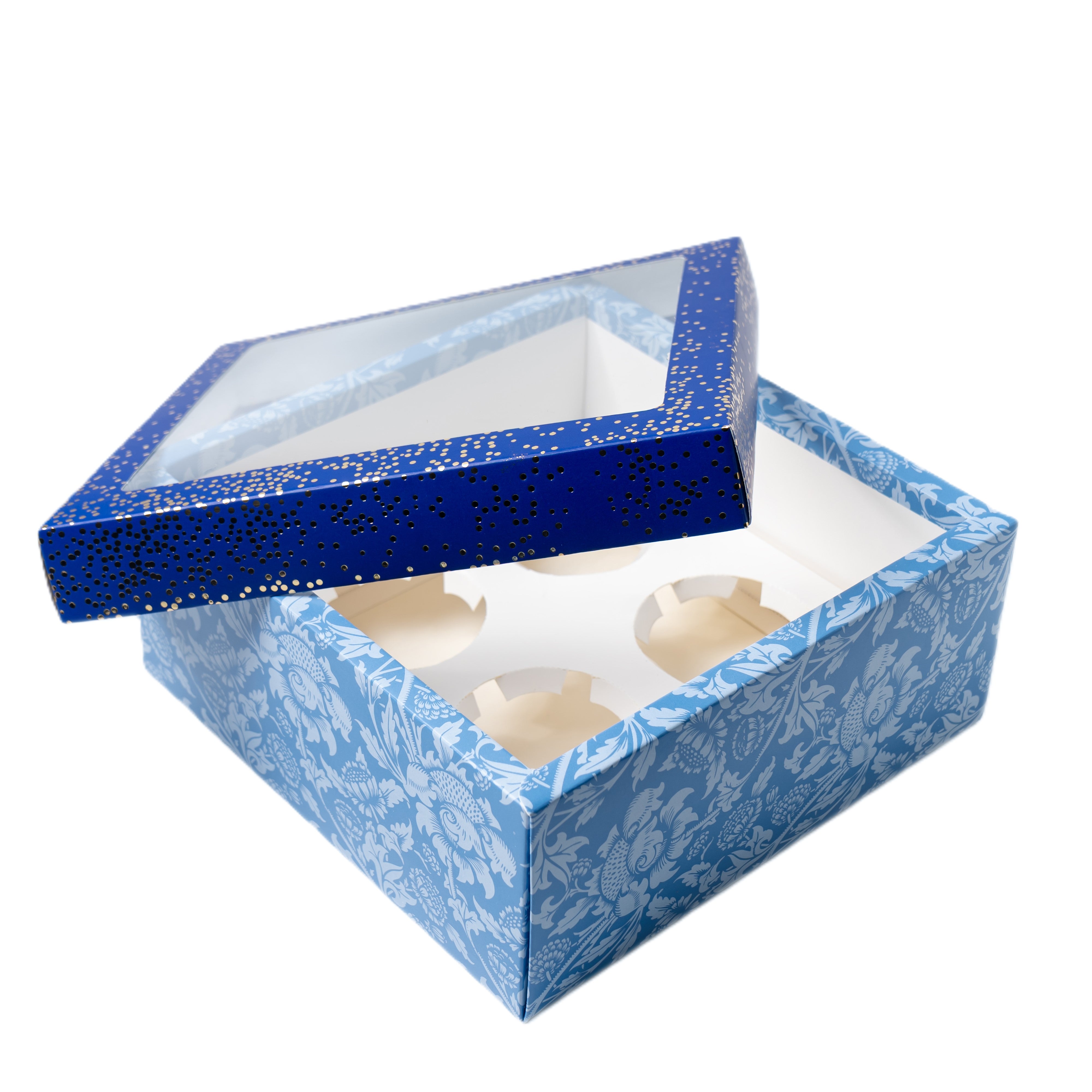 Hamper Box With Top Window Lid And Bottom Tray (8*8*3.75 Inch) (BK-91-DB)