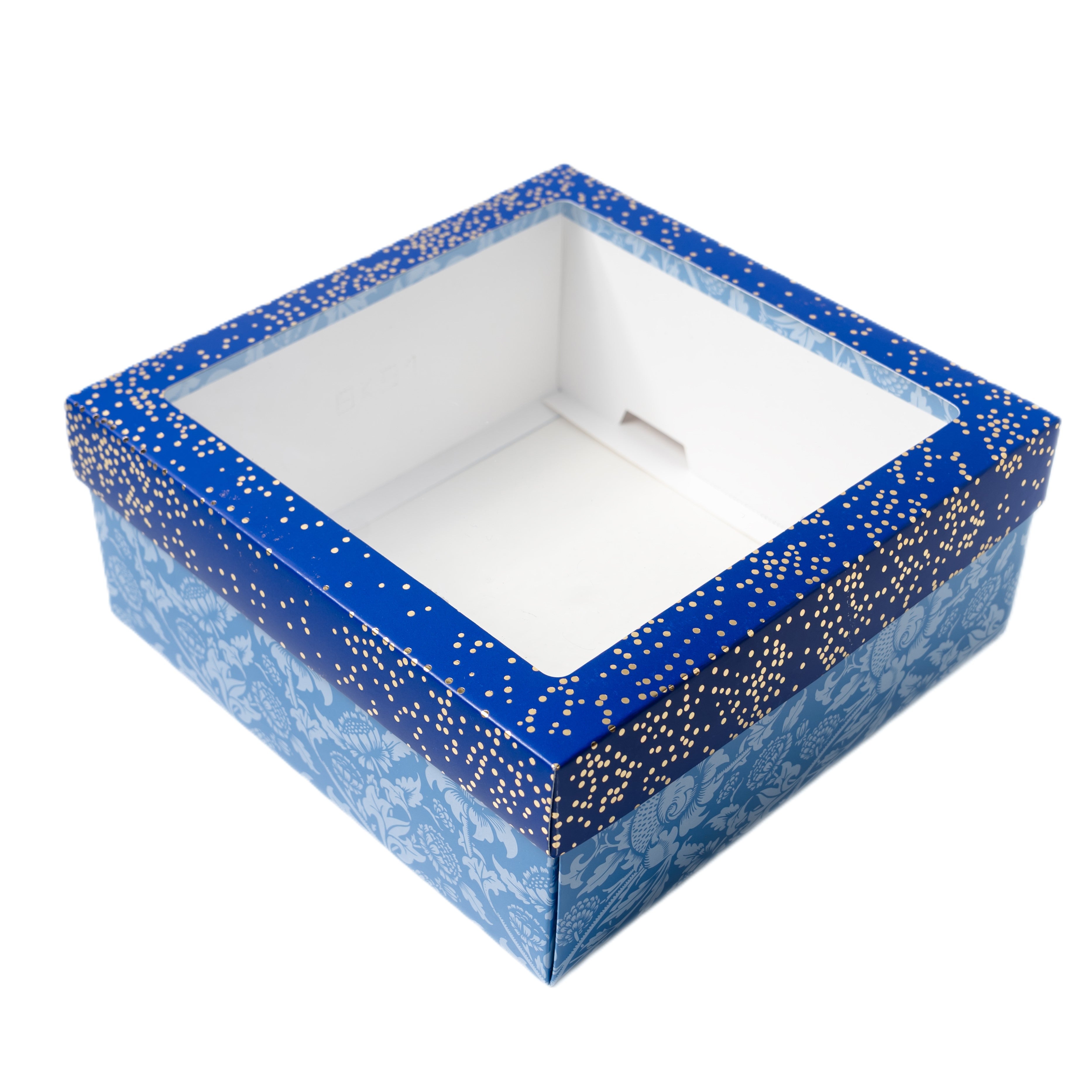 Hamper Box With Top Window Lid And Bottom Tray (8*8*3.75 Inch) (BK-91-DB)