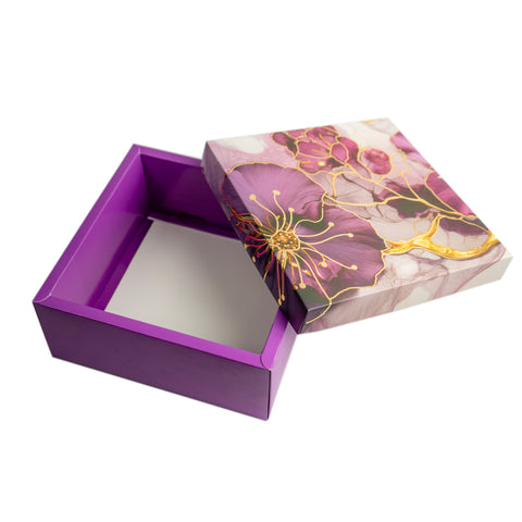 HAMPER BOX WITH TOP LID AND BOTTOM TRAY (8*8*3.75 INCH) (BK-91-P)