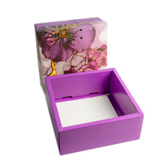 HAMPER BOX WITH TOP LID AND BOTTOM TRAY (8*8*3.75 INCH) (BK-91-P)