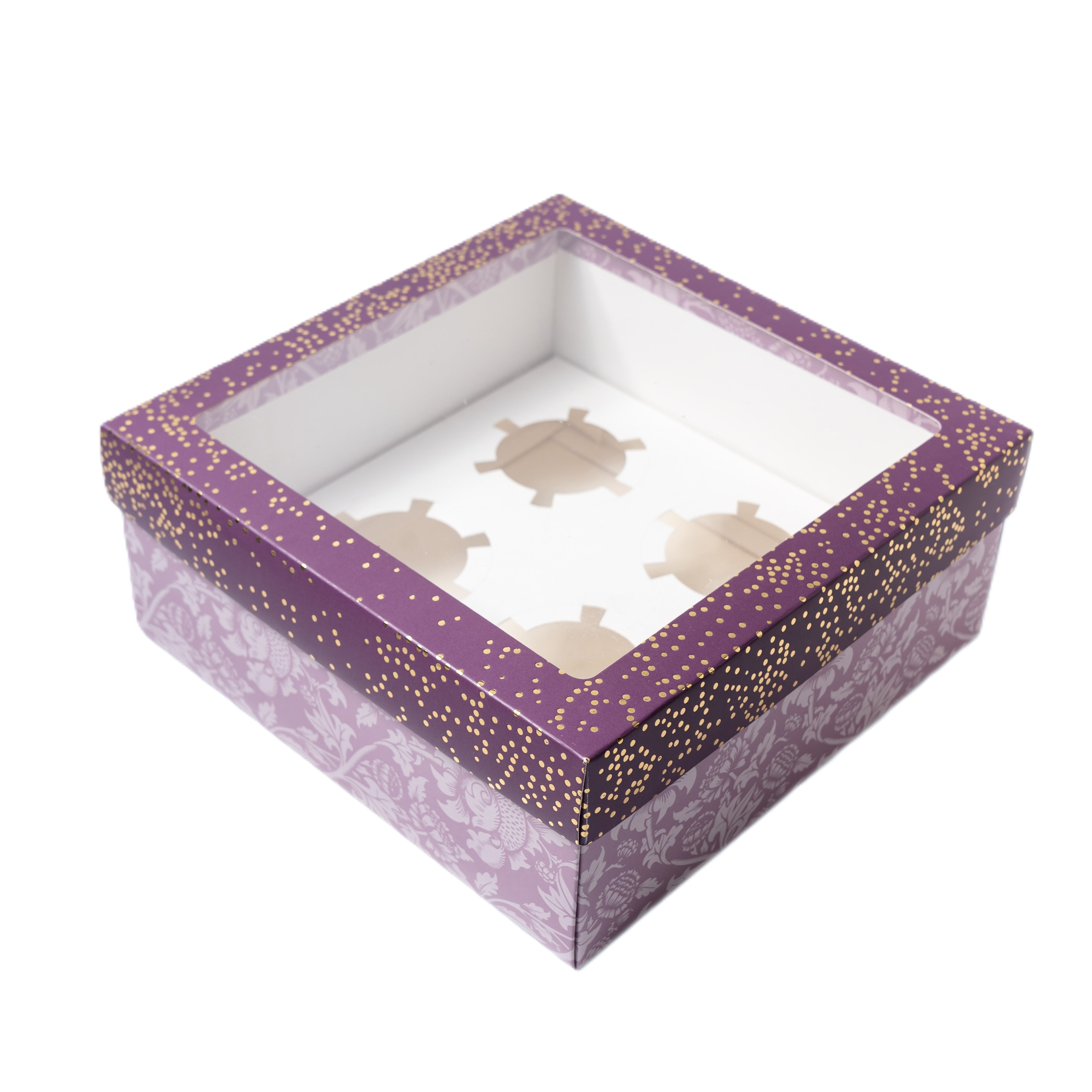 Hamper Box With Top Window Lid And Bottom Tray (8*8*3.75 Inch) (BK-91-PL)