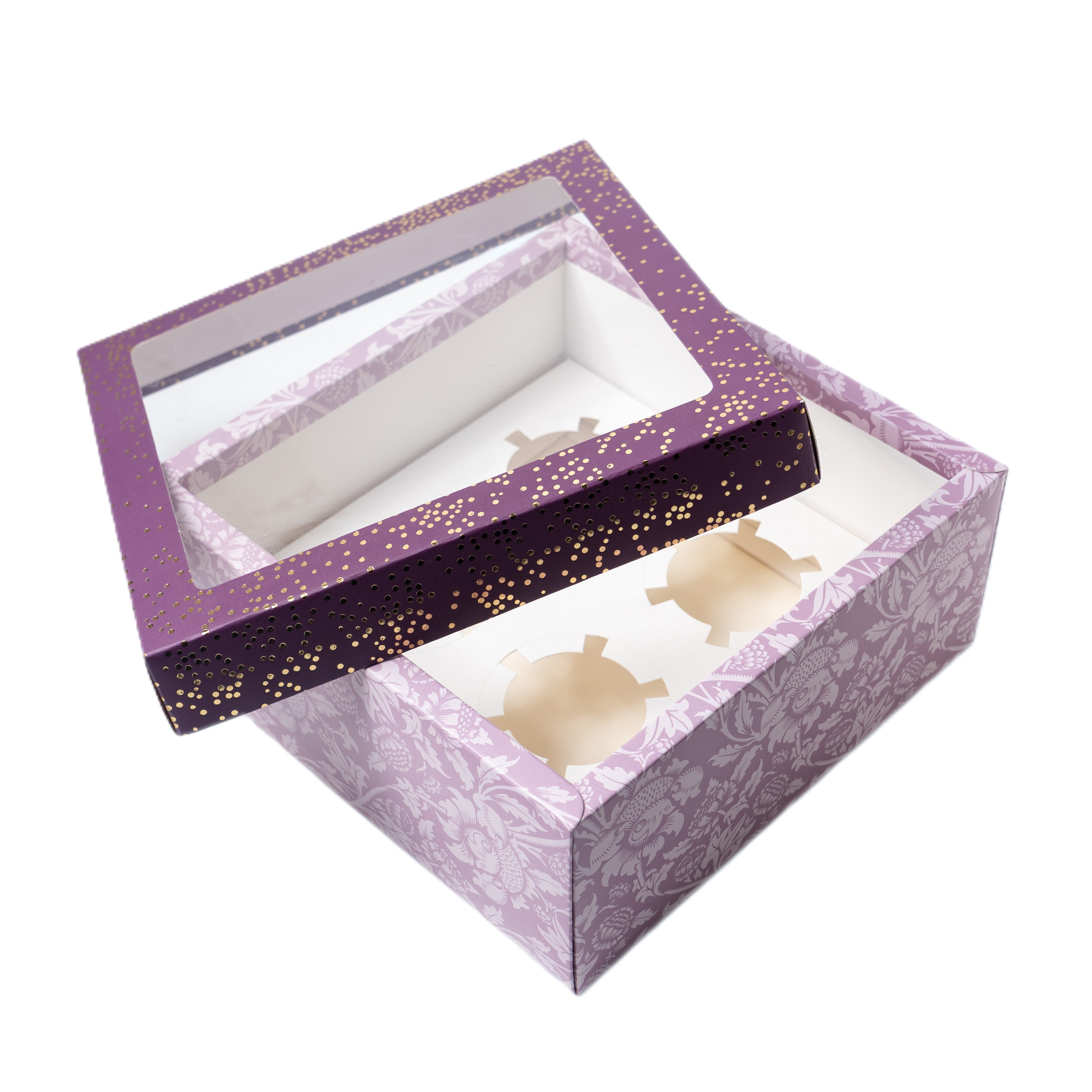 Hamper Box With Top Window Lid And Bottom Tray (8*8*3.75 Inch) (BK-91-PL)