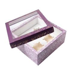 Hamper Box With Top Window Lid And Bottom Tray (8*8*3.75 Inch) (BK-91-PL)