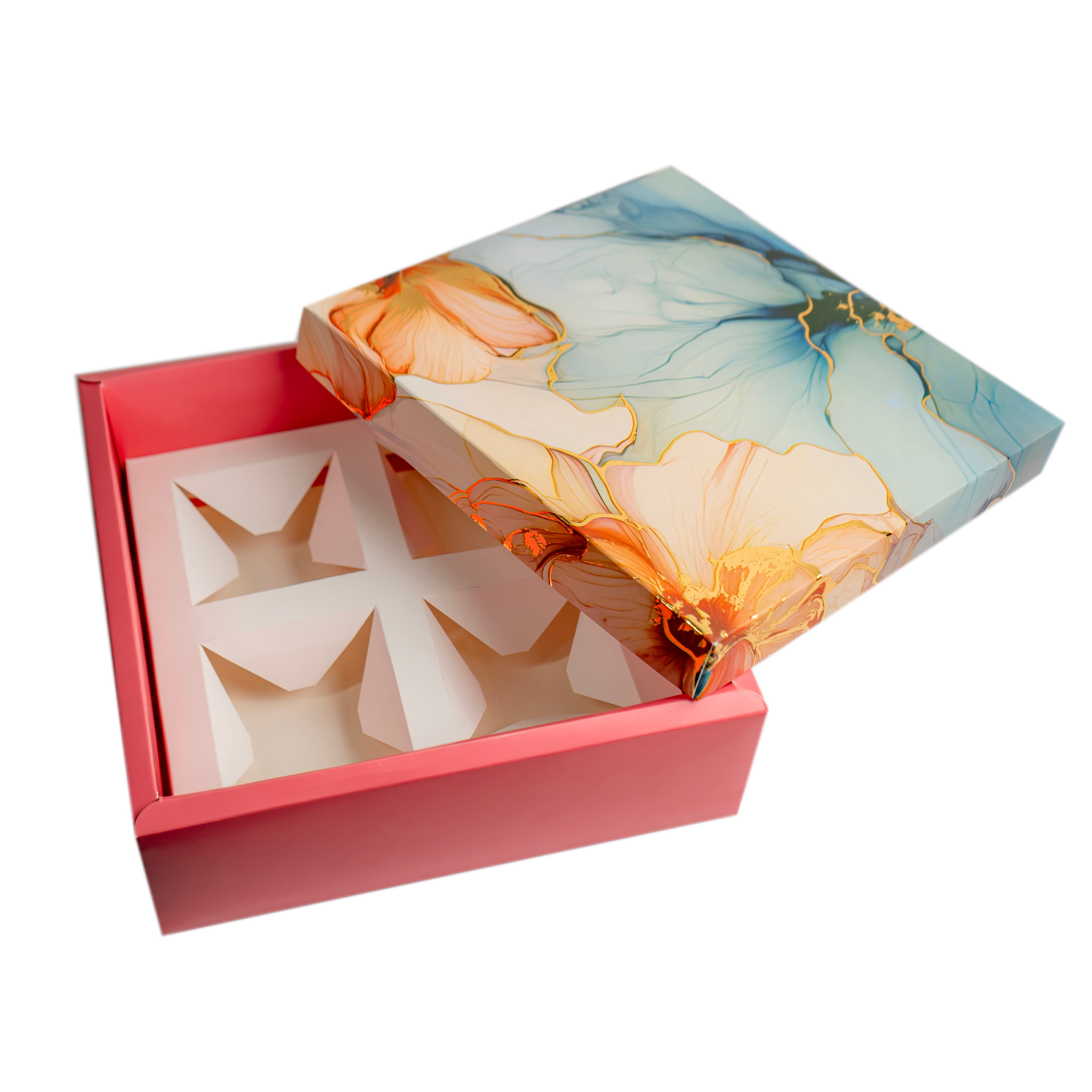 HAMPER BOX WITH TOP LID AND BOTTOM TRAY (10*10*3.75 INCH) (BK-92-B)