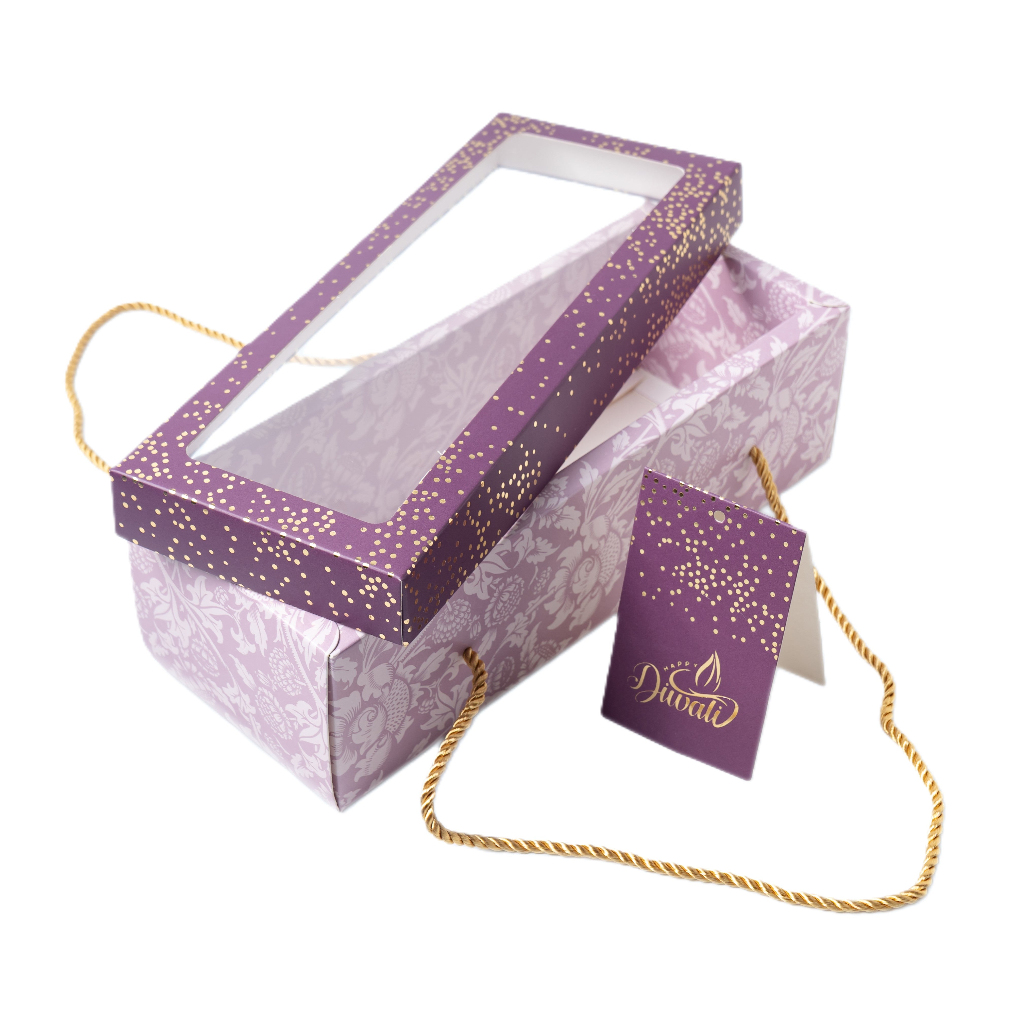 3 Jar Hamper Box With Window And Rope Handle (10*3.5*3 Inch) (BK-99-PL)