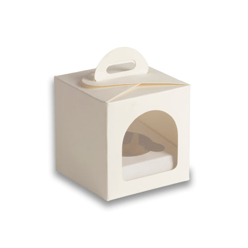 1 Jar Box With Front Window And Handle (3.5*3.5*3.5 Inch) White (BK-51)