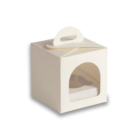 1 Jar Box With Front Window And Handle (3.5*3.5*3.5 Inch) White (BK-51)