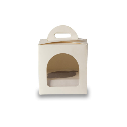 1 Jar Box With Front Window And Handle (3.5*3.5*3.5 Inch) White (BK-51)
