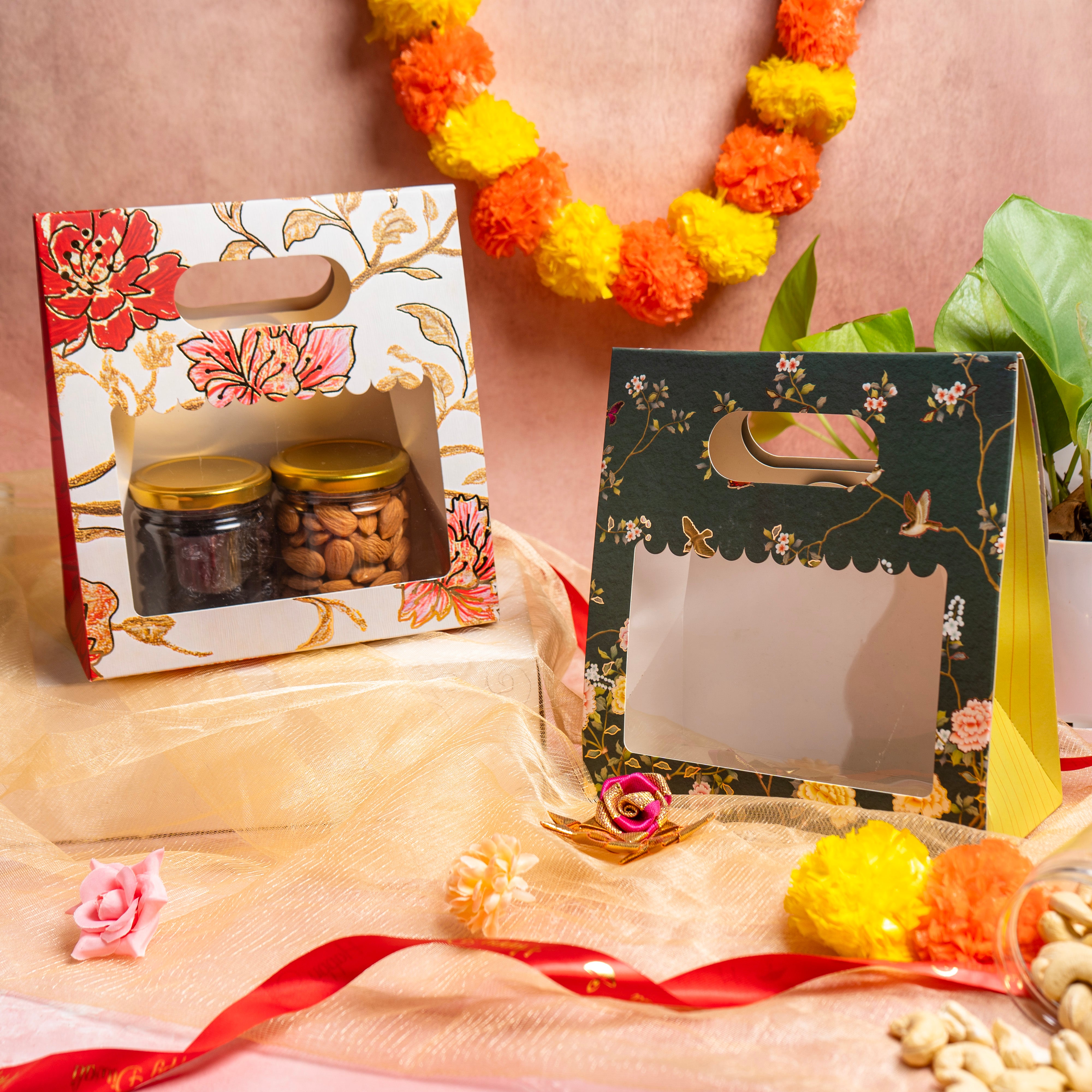 2 Jar Bag With Window and Handle (7.5*8*3.5 Inch) BK-58-EB