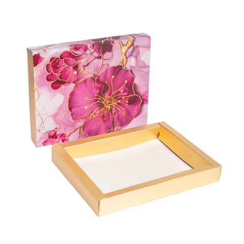 12 CAVITY SLIDER CHOCOLATE BOX WITH PRINTED SLEEVES AND GOLDEN TRAY (19*14.4*3 CM) (CK-3-P)