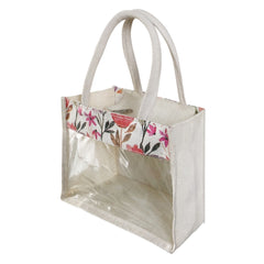 Jute Hamper Bag-Floral Print-8 x 6 x 3 inches (JB-03)
