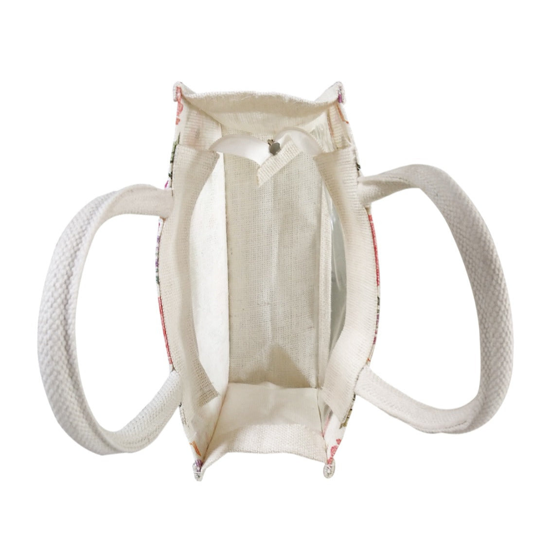 Jute Hamper Bag-Floral Print-8 x 6 x 3 inches (JB-03)