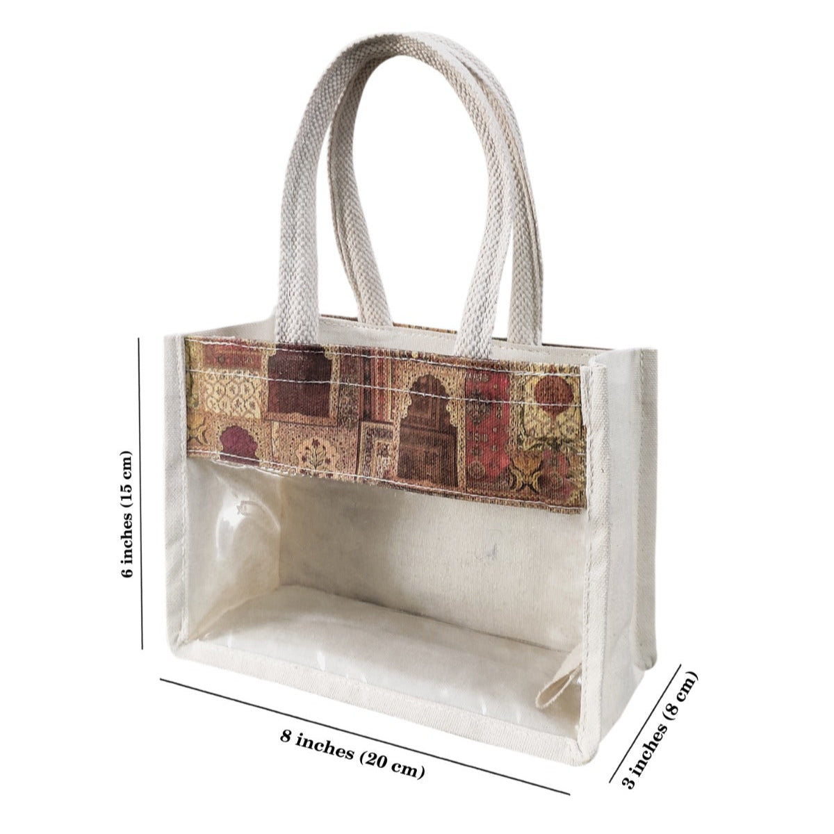 Jute Hamper Bag-Jaipur Print-8 x 6 x 3 inches (JB-03)