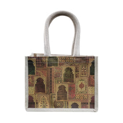 Jute Hamper Bag-Jaipur Print-8 x 6 x 3 inches (JB-03)