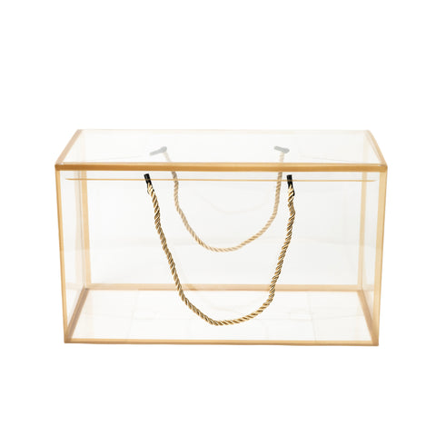TRANSPARENT PVC HAMPER BOX WITH ROPE HANDLE - 12*7*5.75 INCH (PVC-HB04)
