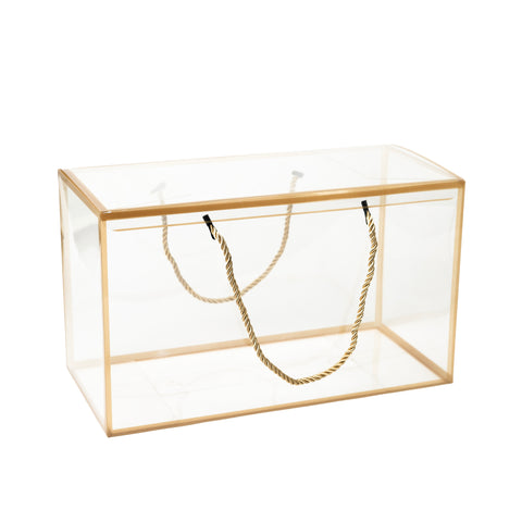 TRANSPARENT PVC HAMPER BOX WITH ROPE HANDLE - 12*7*5.75 INCH (PVC-HB04)
