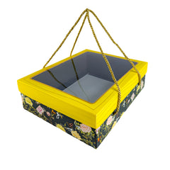 FESTIVE HAMPER BOX WITH ROPE HANDLE – EMERALD BLOSSOM DESIGN (7*9*3 INCH) (BK-30 RP-EB)