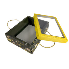 FESTIVE HAMPER BOX WITH ROPE HANDLE – EMERALD BLOSSOM DESIGN (7*9*3 INCH) (BK-30 RP-EB)