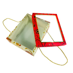 FESTIVE HAMPER BOX WITH ROPE HANDLE – MAJESTIC MARIGOLD DESIGN (7*9*3 INCH) (BK-30 RP-MM)
