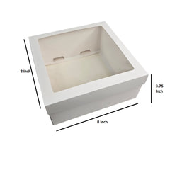 Hamper Box With Top Window Lid And Bottom Tray (8*8*3.75 Inch) (BK-91)