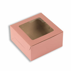 Peach Half Kg Cake Box With Window 8*8*4 Inch (BK-1-PW2)