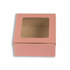 Peach Half Kg Cake Box With Window 8*8*4 Inch (BK-1-PW2)