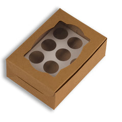 Brown Kraft 12 Pc Mini Cupcake Box/chocolate Truffle Box With Cavity  (5*7*2.5 Inch) (BK -10)