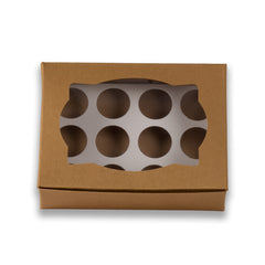 Brown Kraft 12 Pc Mini Cupcake Box/chocolate Truffle Box With Cavity  (5*7*2.5 Inch) (BK -10)