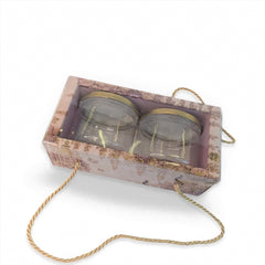 2 Jar Hamper Box With transparent lid And Rope Handle (6.5*3.5*3 Inch) (BK-104-EW-DL)