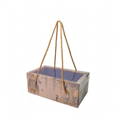 2 Jar Hamper Box With transparent lid And Rope Handle (6.5*3.5*3 Inch) (BK-104-EW-PB)