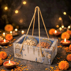2 Jar Hamper Box With transparent lid And Rope Handle (6.5*3.5*3 Inch) (BK-104-EW-PB)