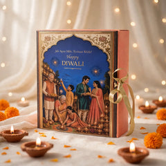 Diwali Book Style Ribbon Gift Box (10*8*3.25 Inch) (BK-105)