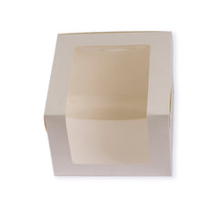 White Half Kg Tall Cake Box With Full Window 8*8*6 Inch (BK-17 WW)