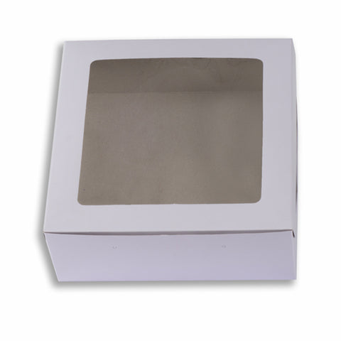 White One Kg Cake Box With Window 10*10*4 Inch (BK-2-W)