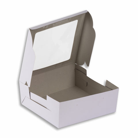 White One Kg Cake Box With Window 10*10*4 Inch (BK-2-W)