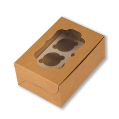 Brown Kraft 6 Pc Cupcake Box With Cavity (6*8.5*3.75 Inch) (BK -3)