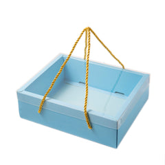 Hamper Box With Top PVC Transparent Lid And Bottom Tray With Rope Handle (9*7*3 Inch) (BK-30 LD)