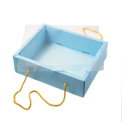 Hamper Box With Top PVC Transparent Lid And Bottom Tray With Rope Handle (9*7*3 Inch) (BK-30 LD)