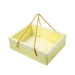 Hamper Box With Top PVC Transparent Lid And Bottom Tray With Rope Handle (9*7*3 Inch) (BK-30 LD)