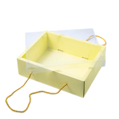 Hamper Box With Top PVC Transparent Lid And Bottom Tray With Rope Handle (9*7*3 Inch) (BK-30 LD)