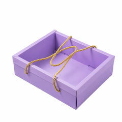 Hamper Box With Top PVC Transparent Lid And Bottom Tray With Rope Handle (9*7*3 Inch) (BK-30 LD)