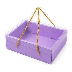 Hamper Box With Top PVC Transparent Lid And Bottom Tray With Rope Handle (9*7*3 Inch) (BK-30 LD)