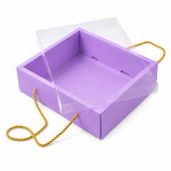 Hamper Box With Top PVC Transparent Lid And Bottom Tray With Rope Handle (9*7*3 Inch) (BK-30 LD)
