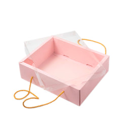 Hamper Box With Top PVC Transparent Lid And Bottom Tray With Rope Handle (9*7*3 Inch) (BK-30 LD)