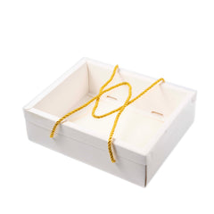 Hamper Box With Top PVC Transparent Lid And Bottom Tray With Rope Handle (9*7*3 Inch) (BK-30 LD)