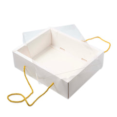 Hamper Box With Top PVC Transparent Lid And Bottom Tray With Rope Handle (9*7*3 Inch) (BK-30 LD)
