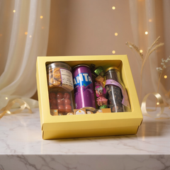 Hamper Box With Top Window Lid And Bottom Tray (9*7*3 Inch) (BK-30 TB)