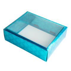 Foiled Floral Motif Design Hamper Box With Transparent Lid Outer Size: 9*7*3 Inch Inner Size: 10*8*3 Inch Golden, Red (BK-30 GE/RE)