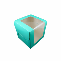 Baby Pink, Baby Blue, Mint Half Kg Tall Cake Box With Full Window 8*8*8 Inch (BK-38)