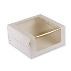 White Tall Cake Box With Full Window 12*12*6 Inch (BK-40)